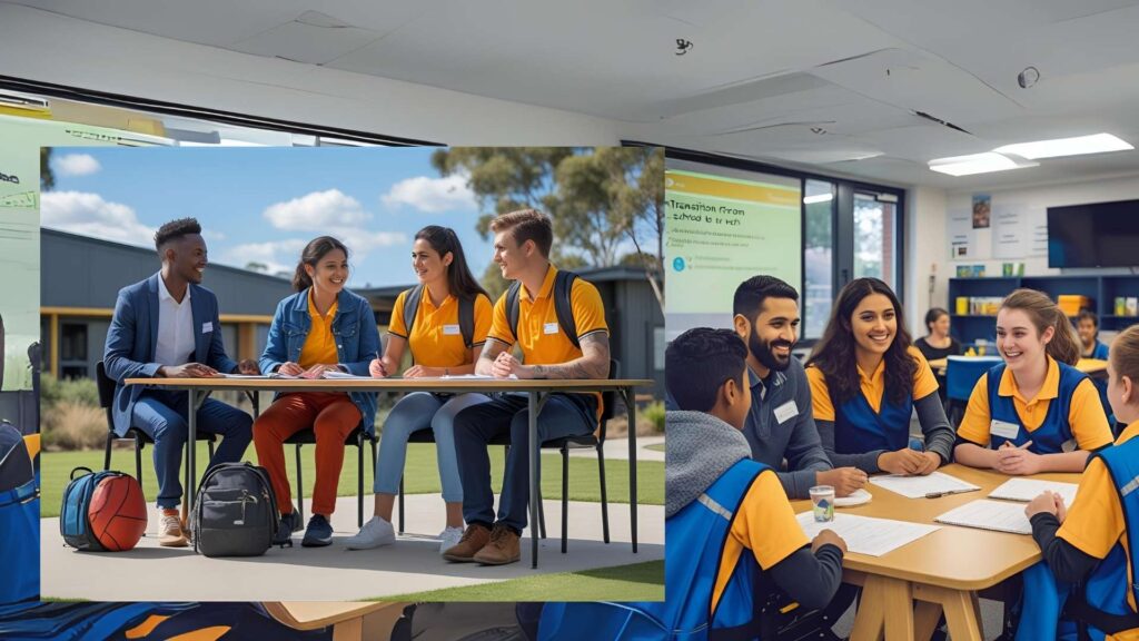 Groups of students sitting together in discussion with a supervisor